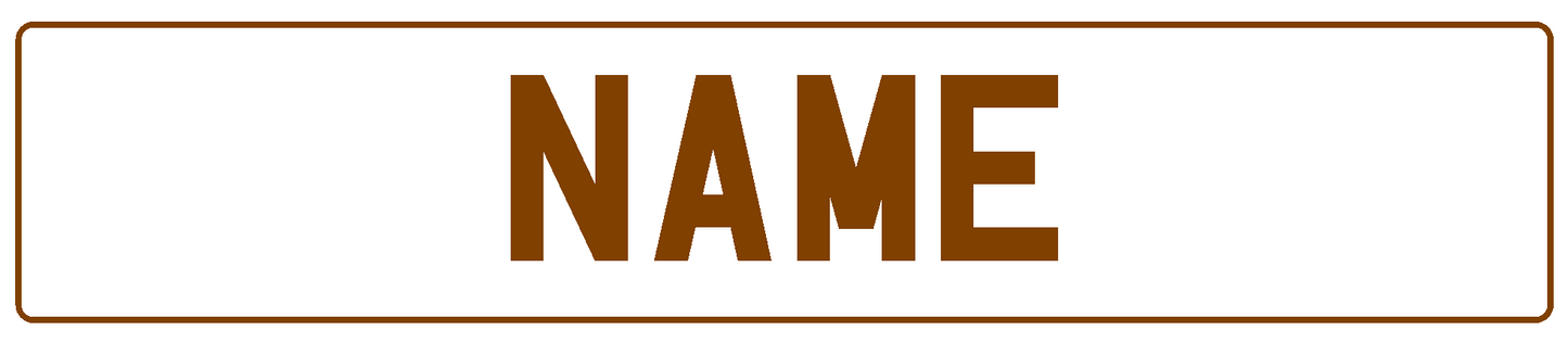 Brown Name Plate