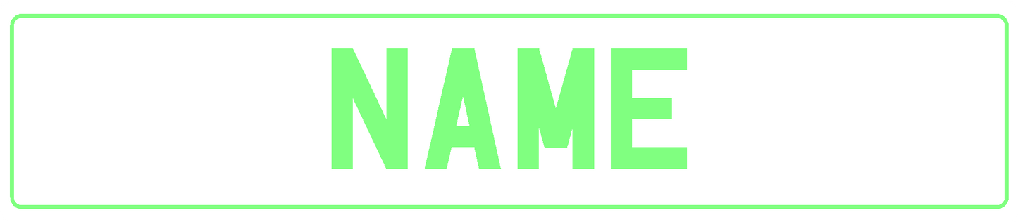 Light Green Name Plate