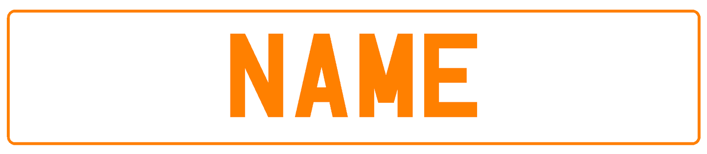 Orange Name Plate