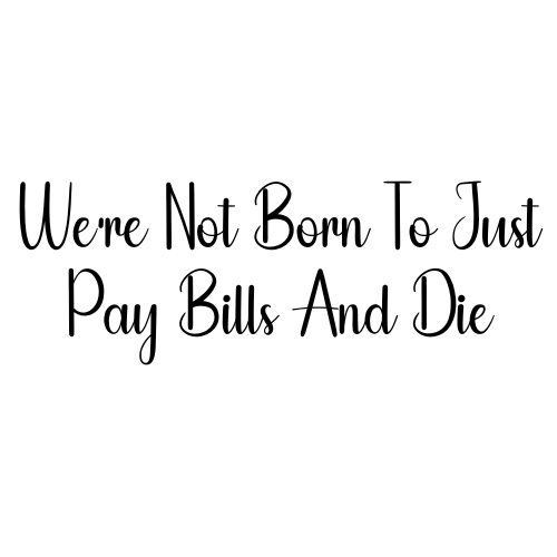 We're Not Born To Just Pay Bills And Die Sticker