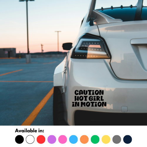 Caution Hot Girl In Motion Sticker