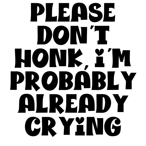 Please Don't Honk I'm Probably Already Crying Sticker