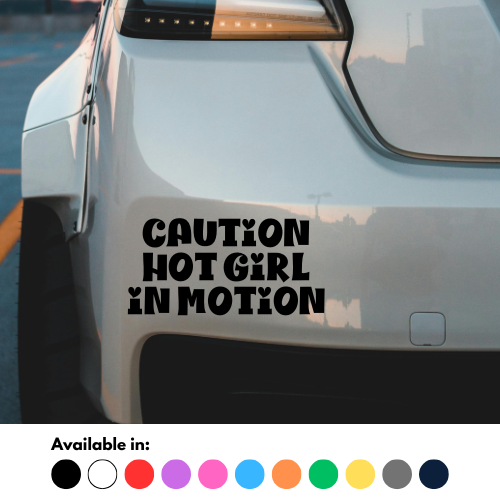 Caution Hot Girl In Motion Sticker