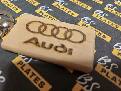 Engraved Wooden Car Logo Keyring