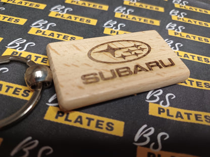 Engraved Wooden Car Logo Keyring