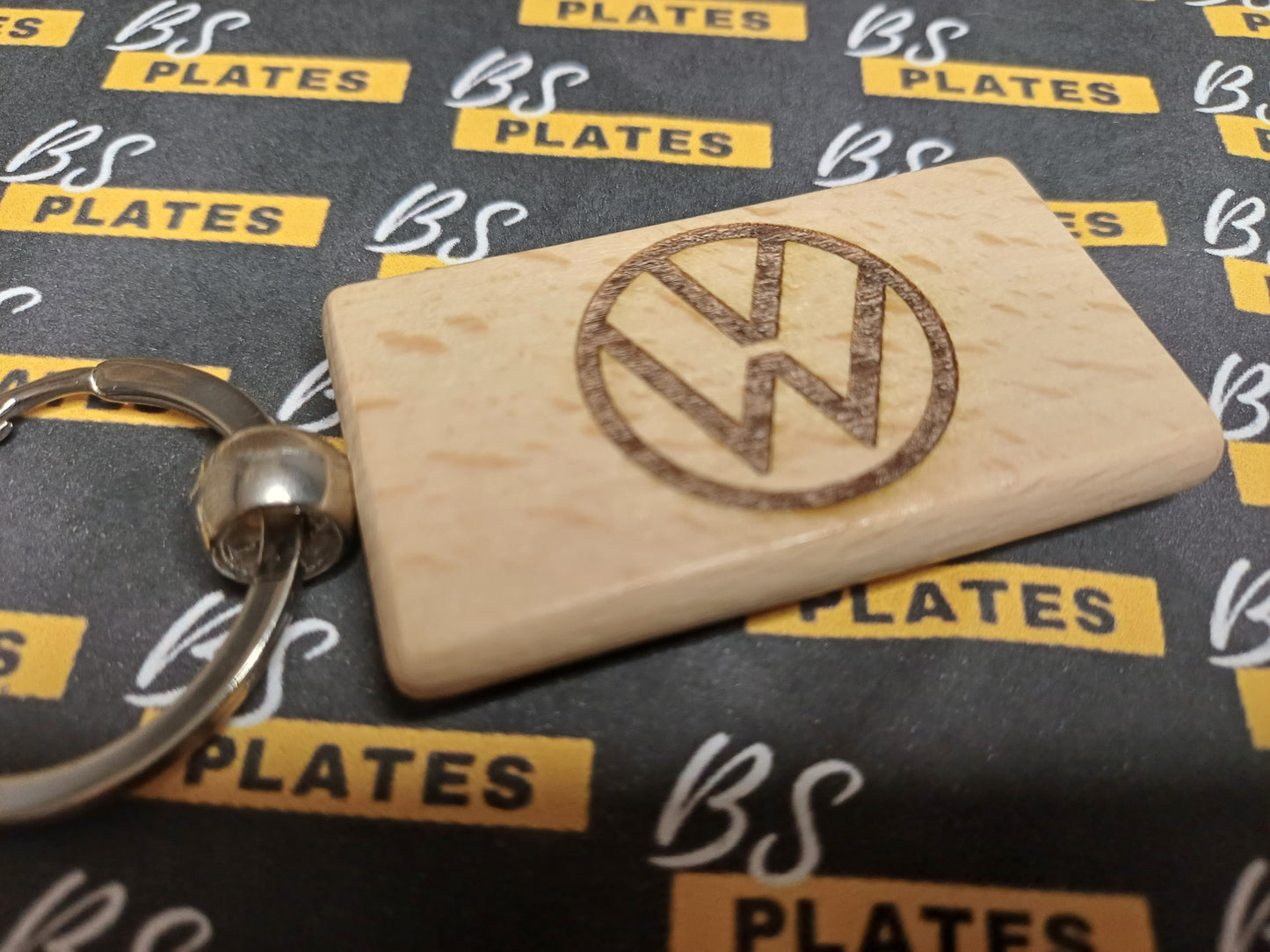 Engraved Wooden Car Logo Keyring