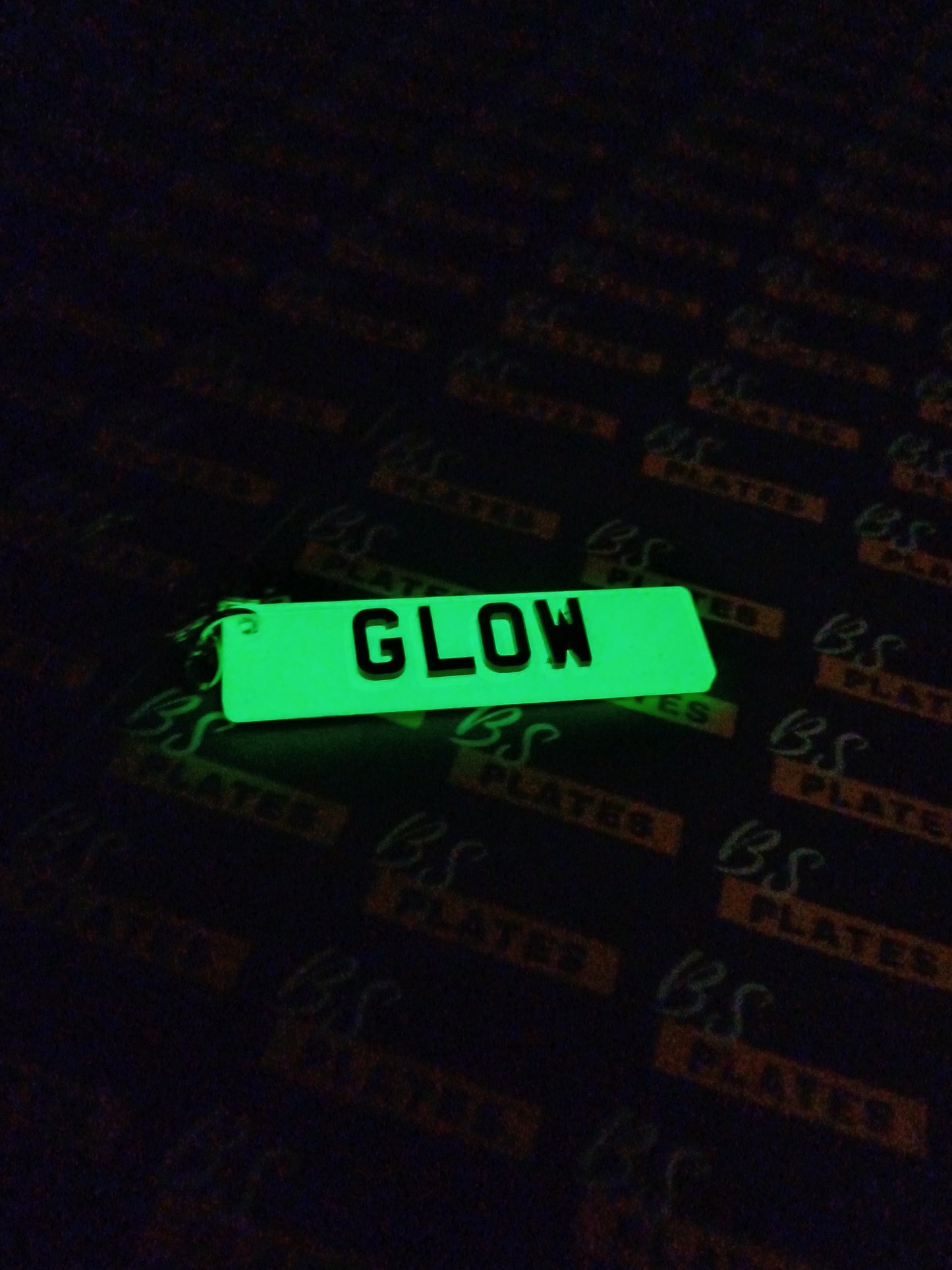 Glow In The Dark Personalised Number Plate Keyring