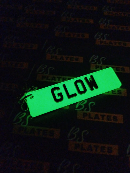 Glow In The Dark Personalised Number Plate Keyring