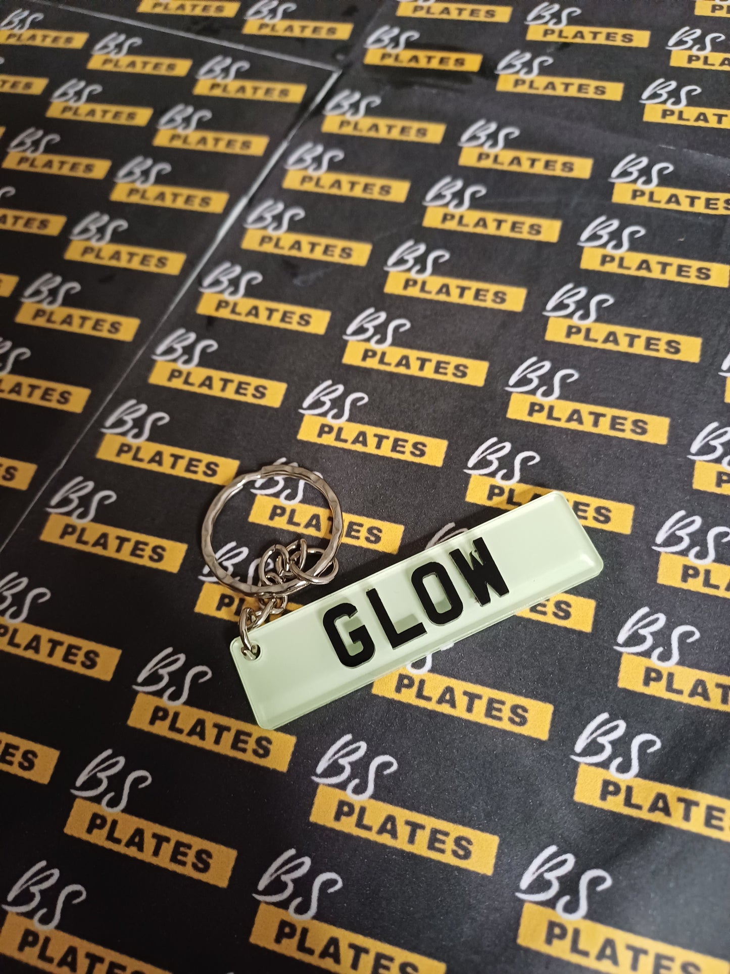 Glow In The Dark Personalised Number Plate Keyring