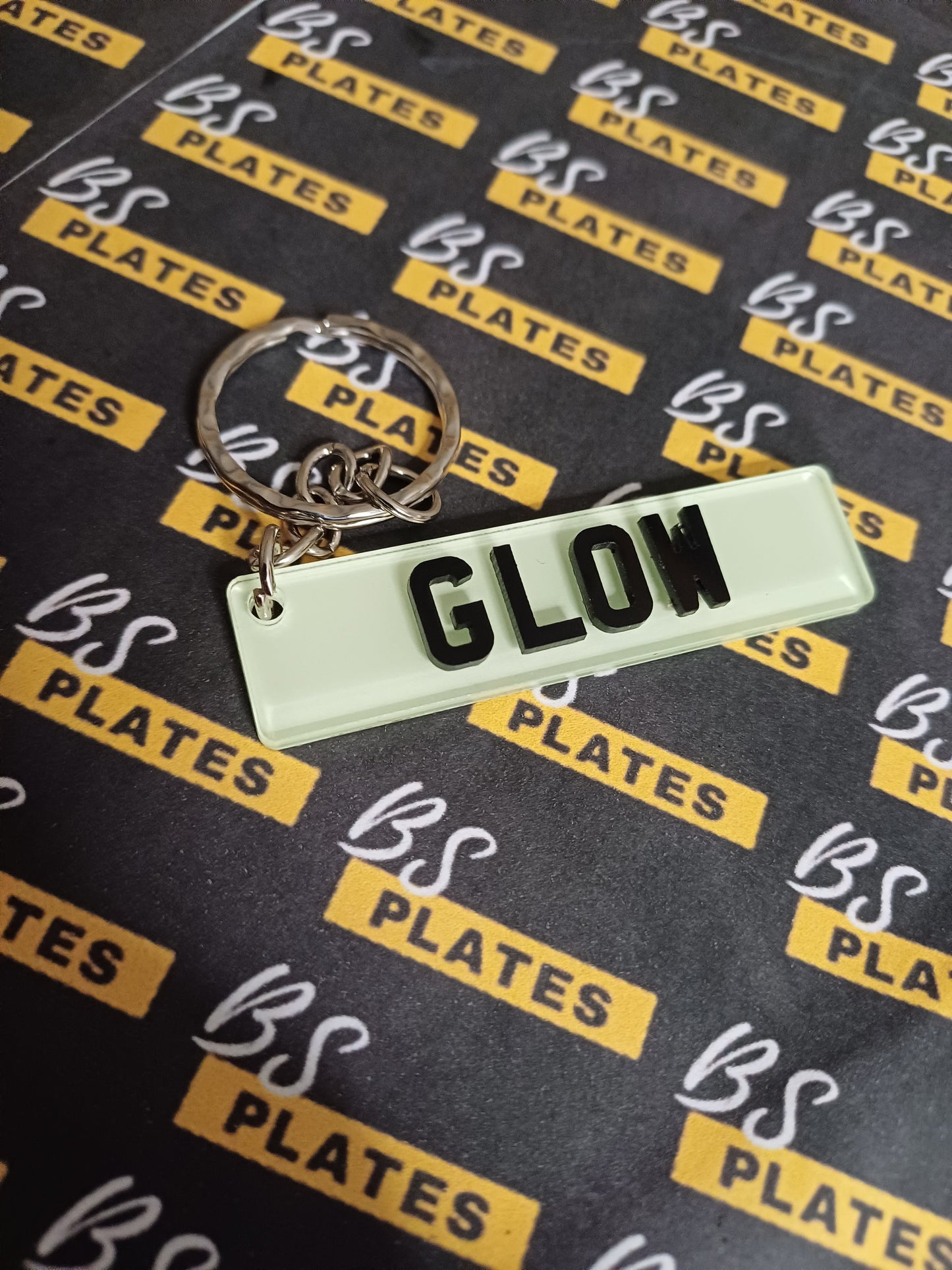 Glow In The Dark Personalised Number Plate Keyring