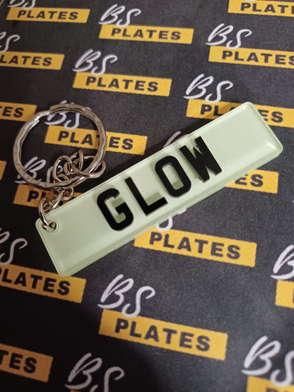 Glow In The Dark Personalised Number Plate Keyring