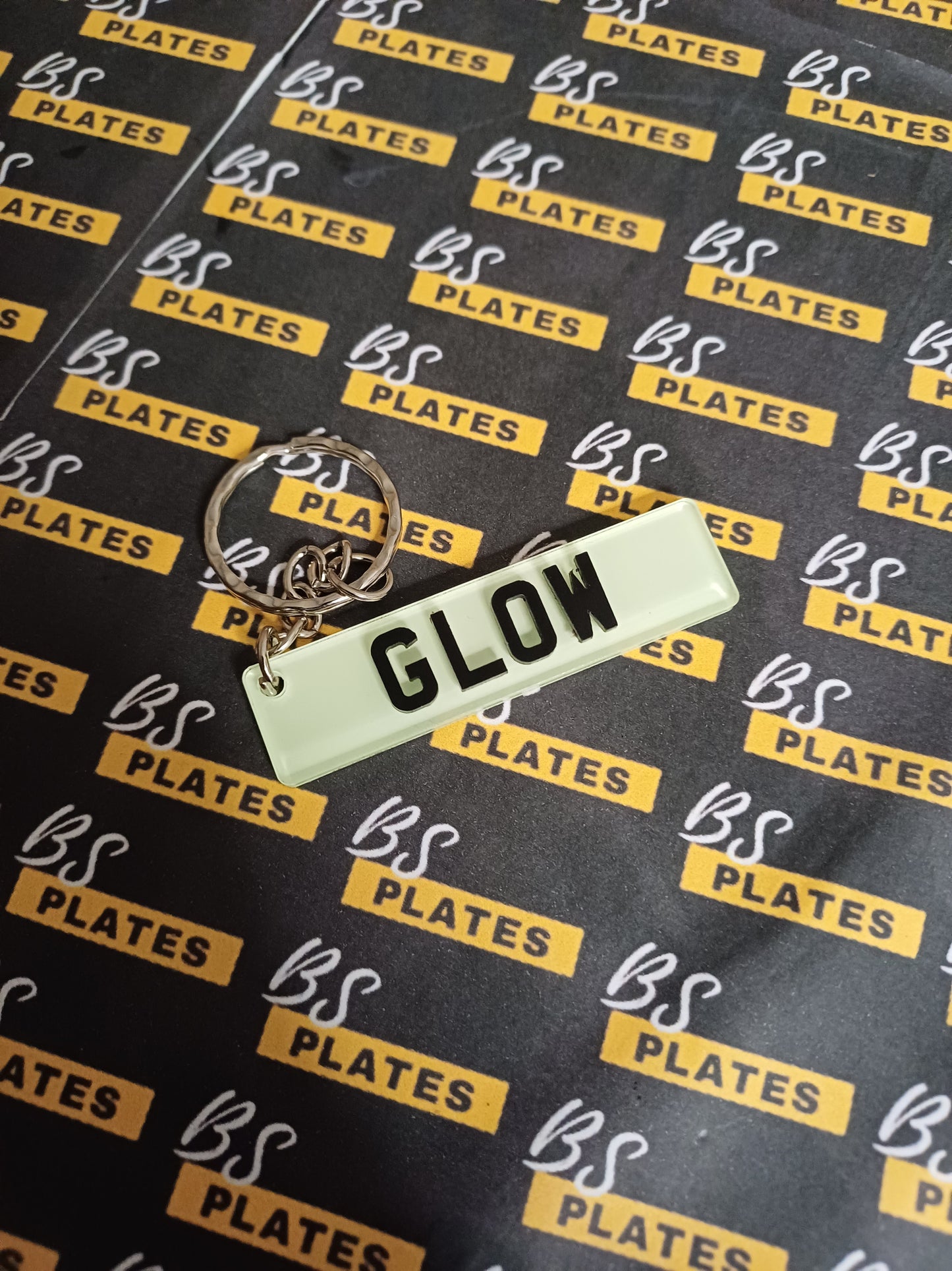 Glow In The Dark Personalised Number Plate Keyring