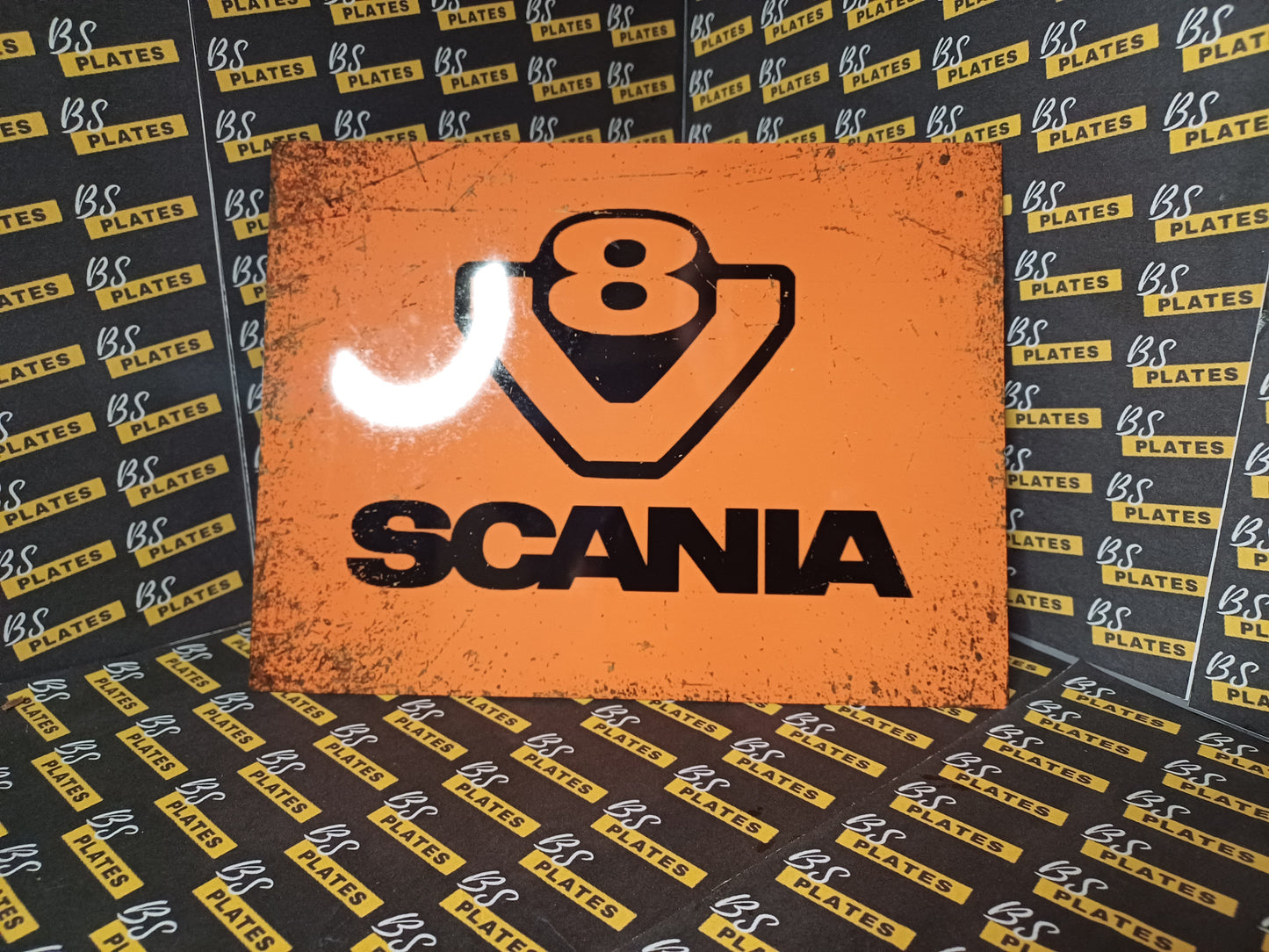 Scania V8 Metal Plaque