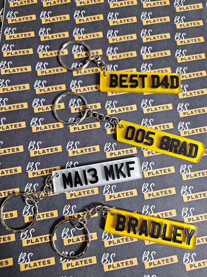 Personalised Number Plate Keyring