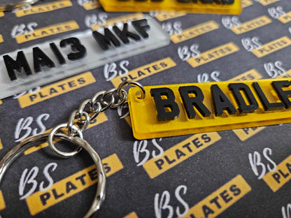 Personalised Number Plate Keyring