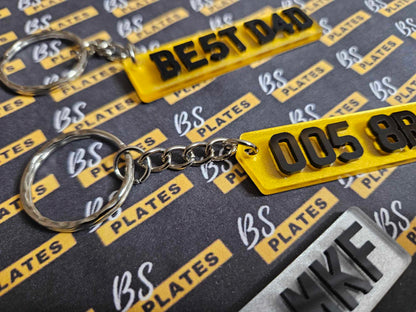 Personalised Number Plate Keyring