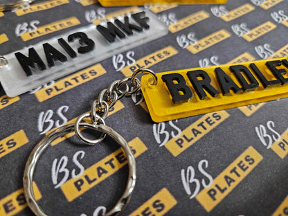 Personalised Number Plate Keyring