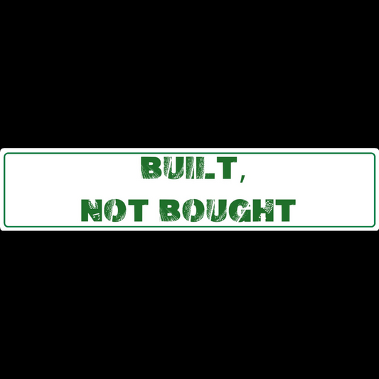 Built Not Bought Show Plate
